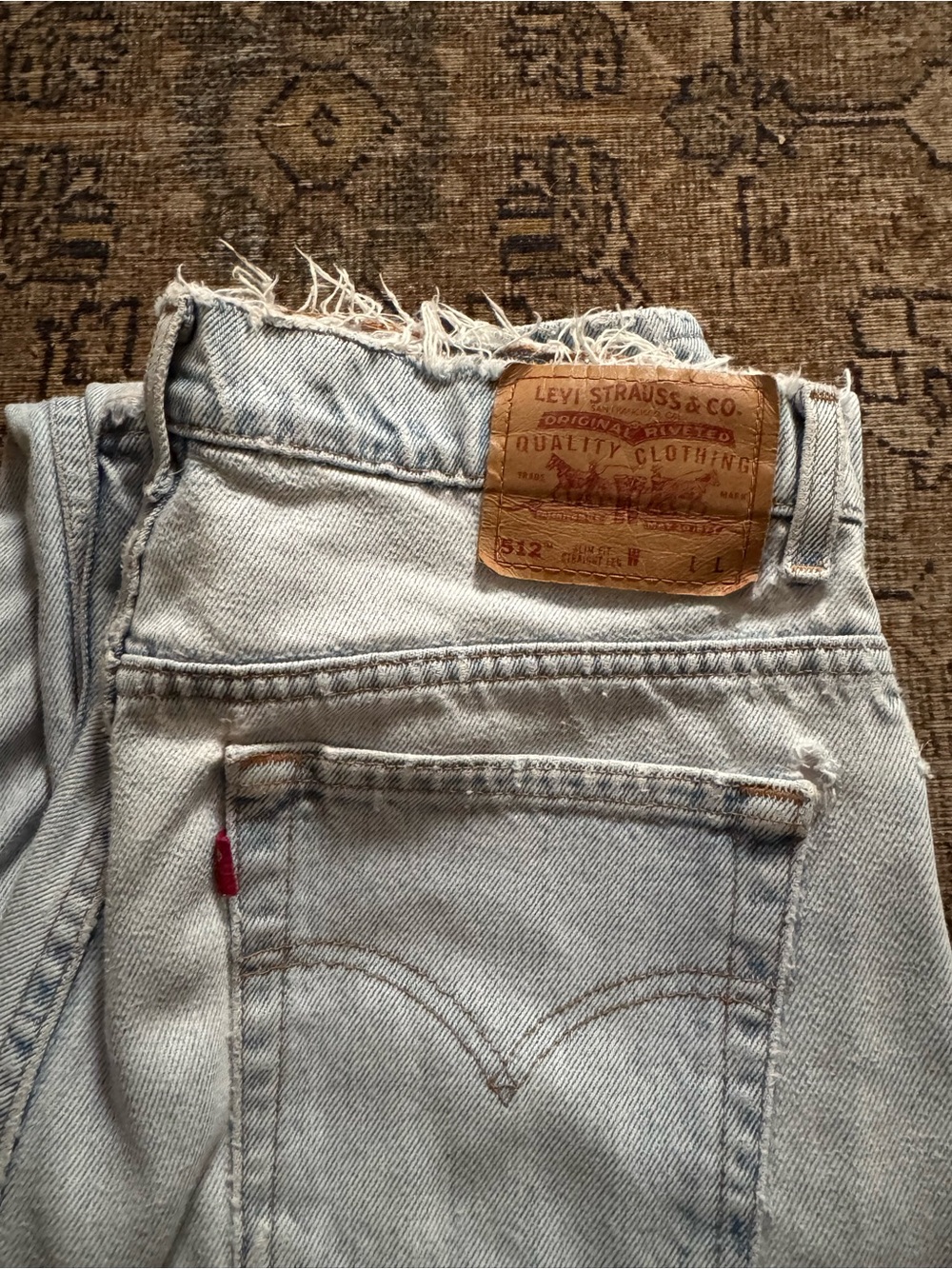 VTG 90s LEVI’S 512 Slim Fit Straight Leg Light Wash Denim Jeans Sz 14